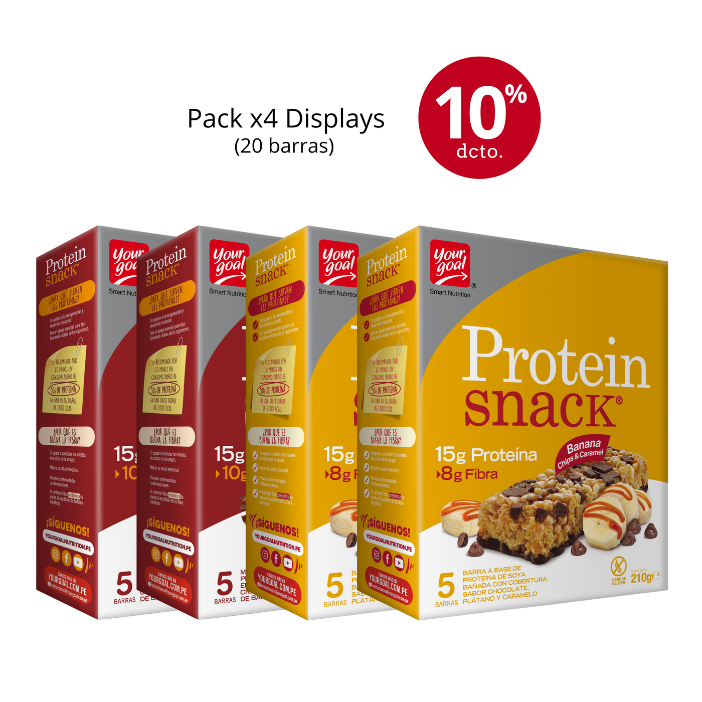 PACK X4 DISPLAYS PROTEIN SNACK (20 BARRAS)